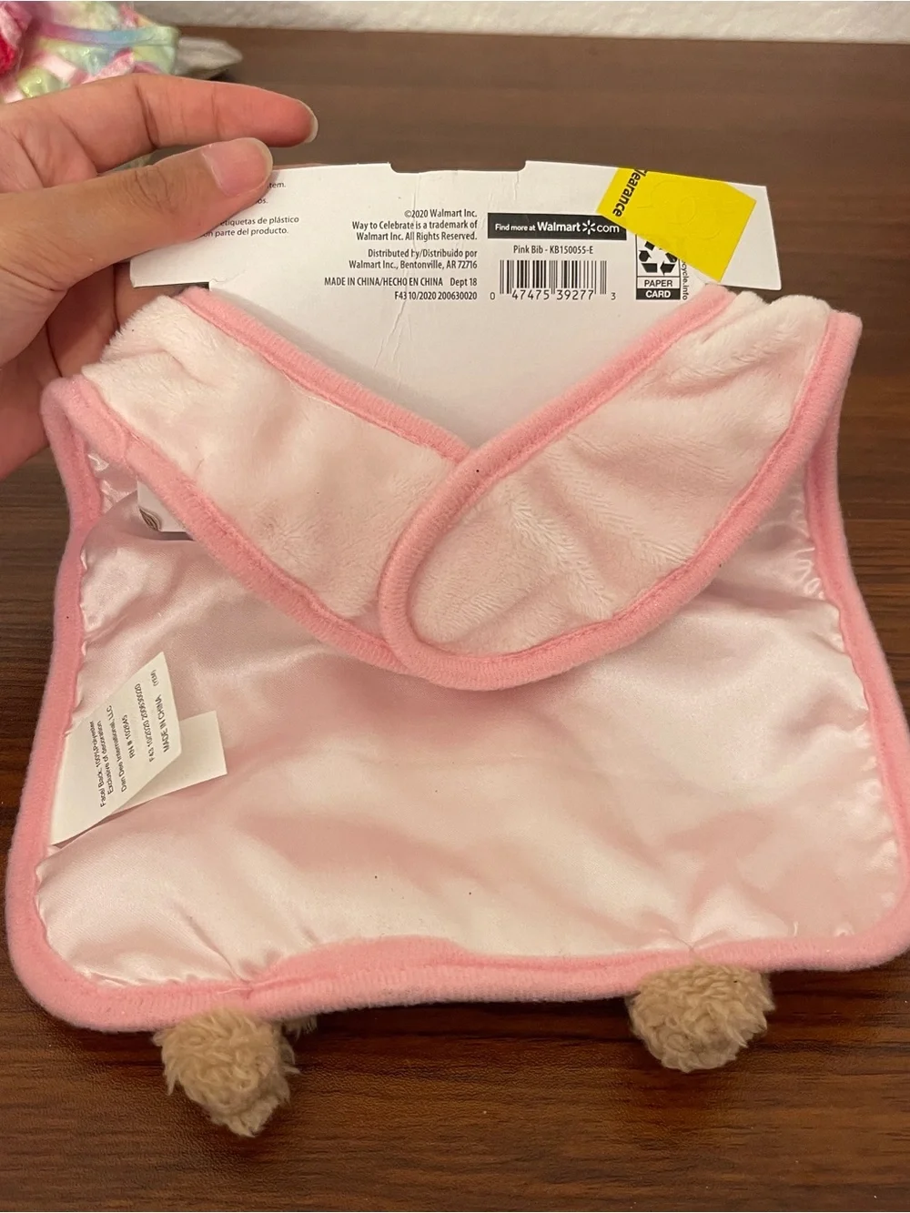 My First Easter Pink Bunny Baby Bib